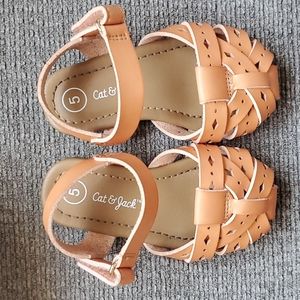 Cat & Jack Sandals- Size 5T/Color- Tan (Cognac)